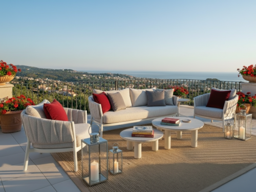 LIQUID SALOTTO IMBOTTITO CON STRUTTURA ALLUMINIO - OPEN D