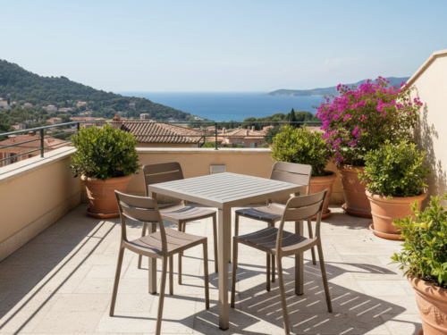 CUBE TAVOLO FISSO 70 IN ALLUMINIO E PIANO DURELTOP - NARDI