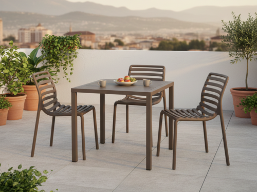 CUBE TAVOLO FISSO 80 IN ALLUMINIO E PIANO DURELTOP - NARDI